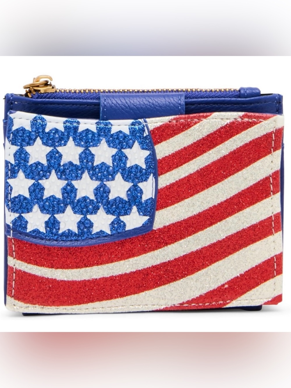 Betsey Johnson Patriotic Glitter Wallet - Red, White and Betsey